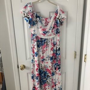 PinkBlush Off the shoulder maxi dress